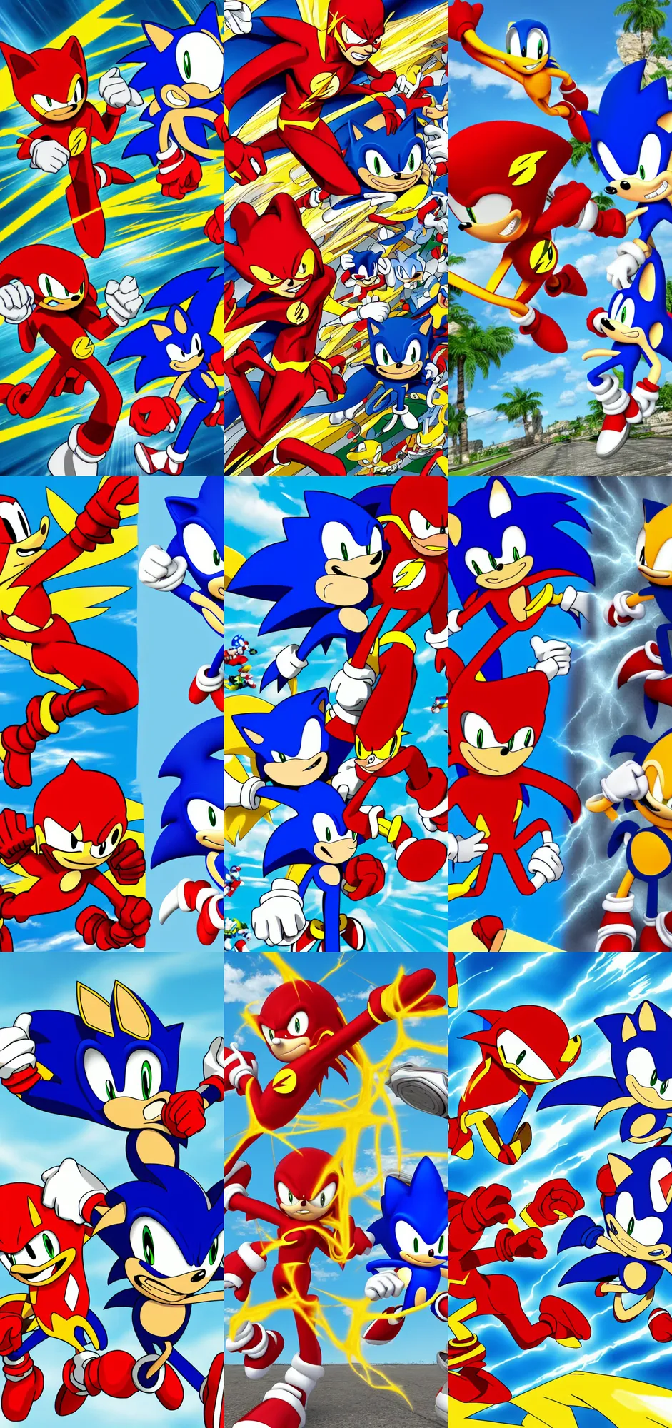 Prompt: Flash vs Sonic,8k resolution,3d,-W 540