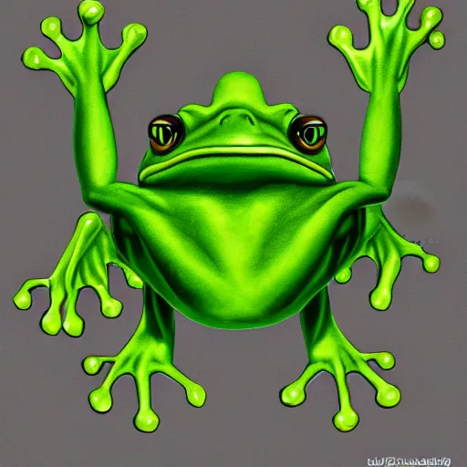 Image similar to frog head with a human body, art, anthro detailed, realistic