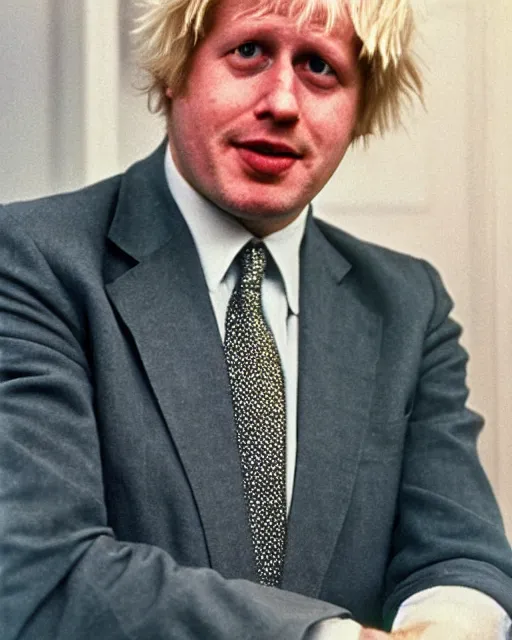 Prompt: a 1 9 8 0 s portrait of boris johnson