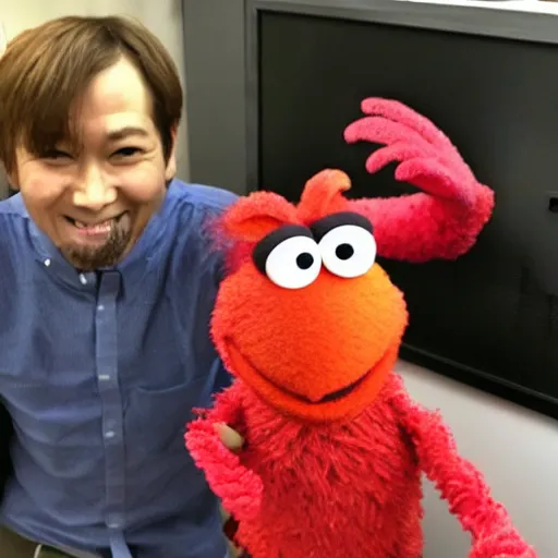 Prompt: shinji get in the muppet