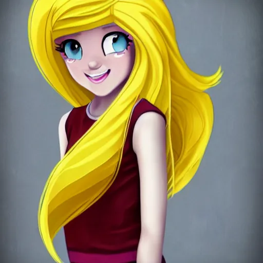 Image similar to fluttershy human version equestria girls hyperrealistic portrait