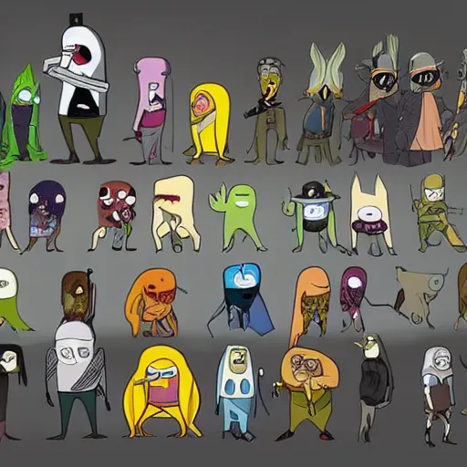 Prompt: adventure time characters in a dark souls game