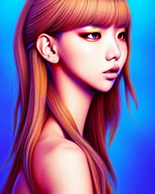 Image similar to richly detailed color illustration of lalisa illustrated by artgerm and mina petrovic and timothy kong and marina federovna. 3 d shadowing, eyes closed!!!