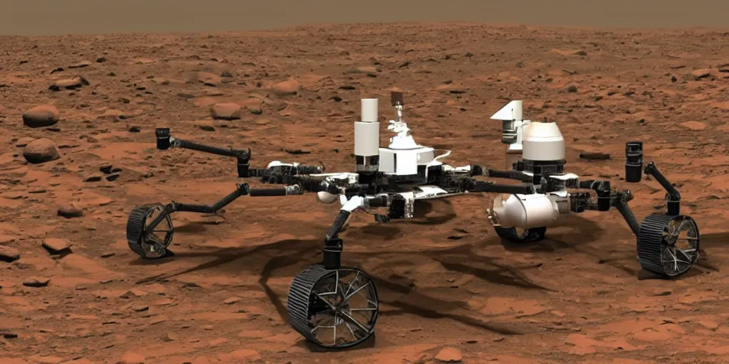 Prompt: photo of cybermorphic robotic drone for mars exploration industrial design