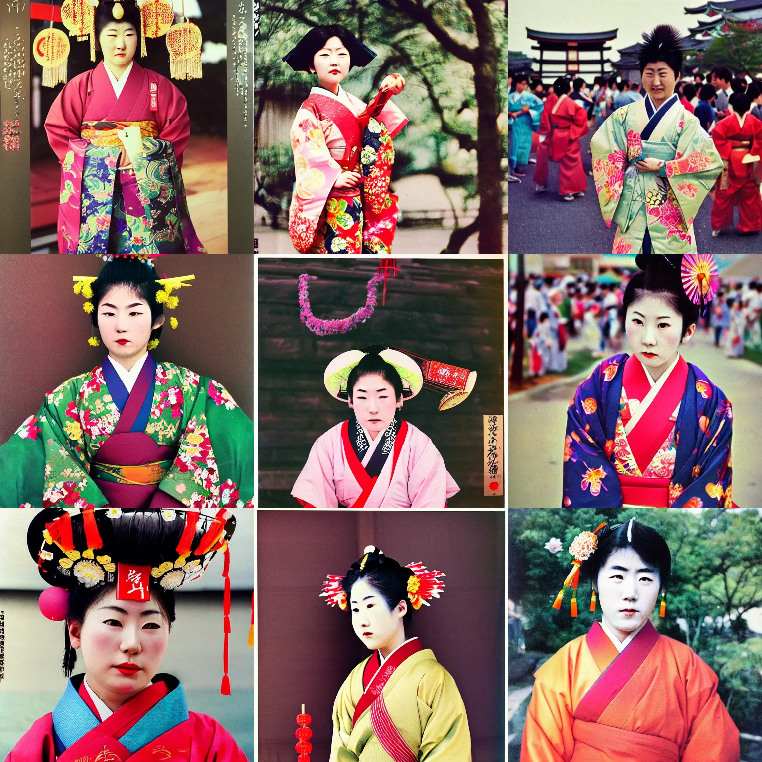 Prompt: color photo portrait of yamakasa japanese traditionally festival. 1 9 9 0 japanese photograph magazine.