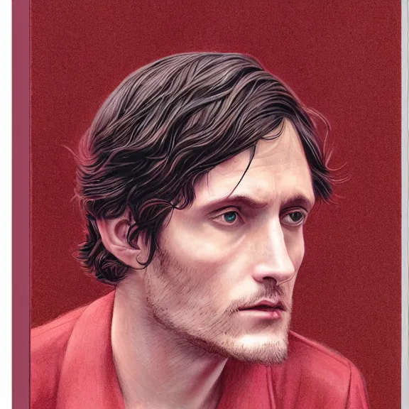 Image similar to will graham, dark, red, by martine johanna, golden ratio, environment, hyper detail, concept artbook, ealistic, photorealistic,