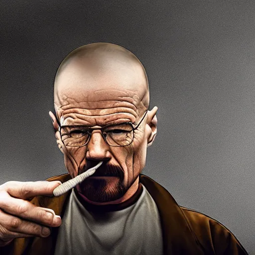 Prompt: Walter white sitting on a toilet and smoking a cigar, Photorealistic, HDR, Cinematic