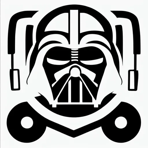 Image similar to svg sticker of a Pop-Wonder Darth-Vader at a rave, spinning records, giant headphones rocking out, wearing headphones, huge speakers, dancing, rave, DJ, spinning records, digital art, amazing composition, rule-of-thirds, award-winning, trending on artstation, featured on deviantart