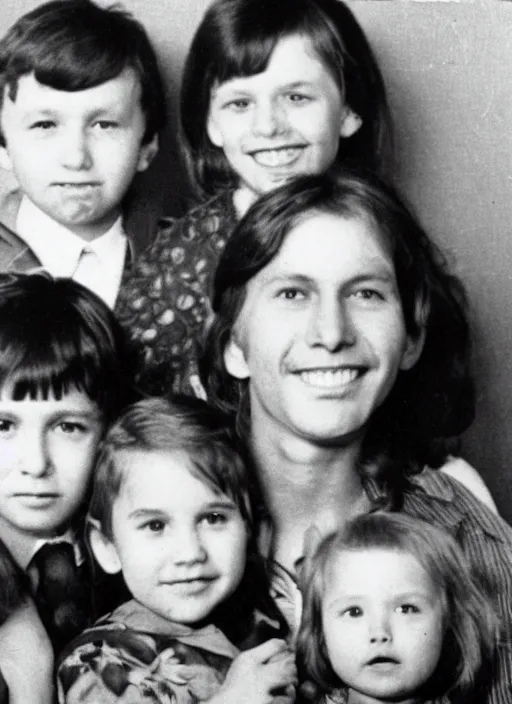 Image similar to a family of four in the 1 9 7 0 s