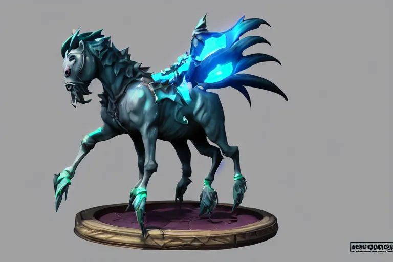 Image similar to 3d sculpt of an evil undead carousel horse, artstaton, League of Legends, overwatch, digital illustration