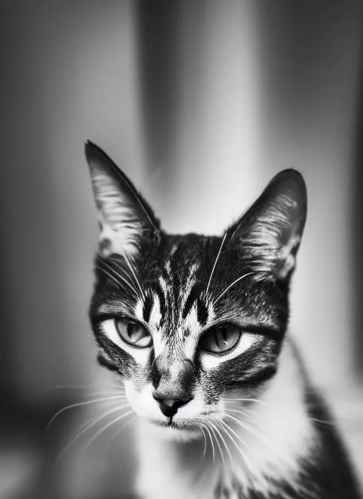 Image similar to photograph of a cat, 85mm f1.8