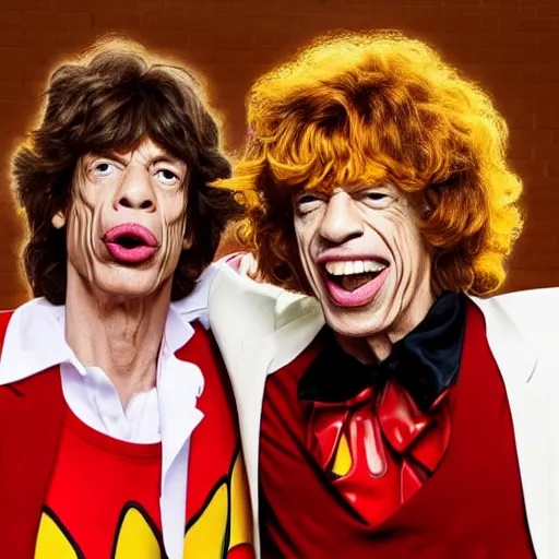 Image similar to mick jagger ronald mcdonald