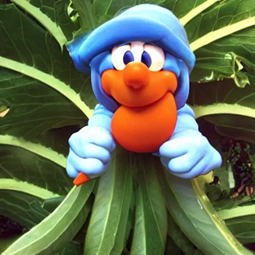 Image similar to papa papaya smurf