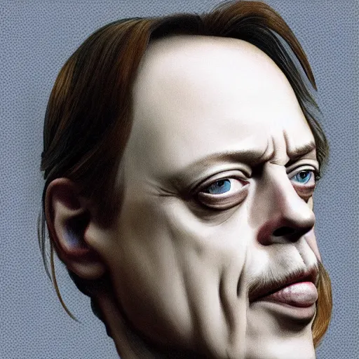 Image similar to Steve buscemi is a spoon, full_body!!, Big kitchen, highly_detailed!!, Highly_detailed_face!!!, artstation, concept art, sharp focus, illustration, art by Leonardo da Vinci and Michelangelo and Botticelli