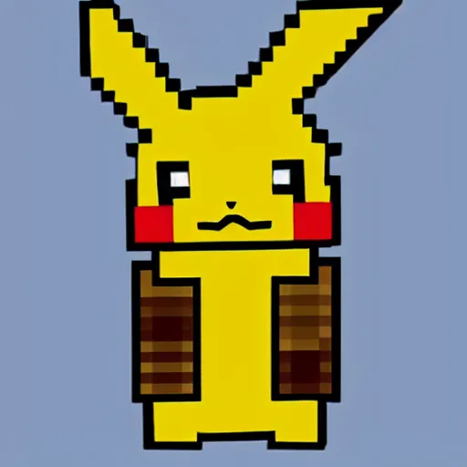 Prompt: pikachu in minecraft