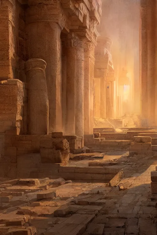 Image similar to ancient city of gyza at the time of the pharaohs, intricate, elegant, volumetric lighting, digital painting, highly detailed, artstation, sharp focus, illustration, concept art, ruan jia, steve mccurry