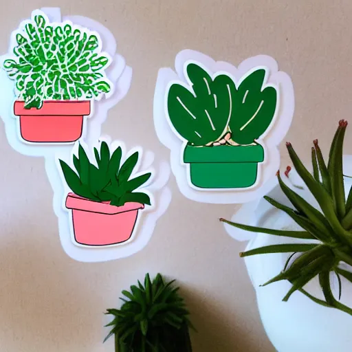 Prompt: cute house plant sticker