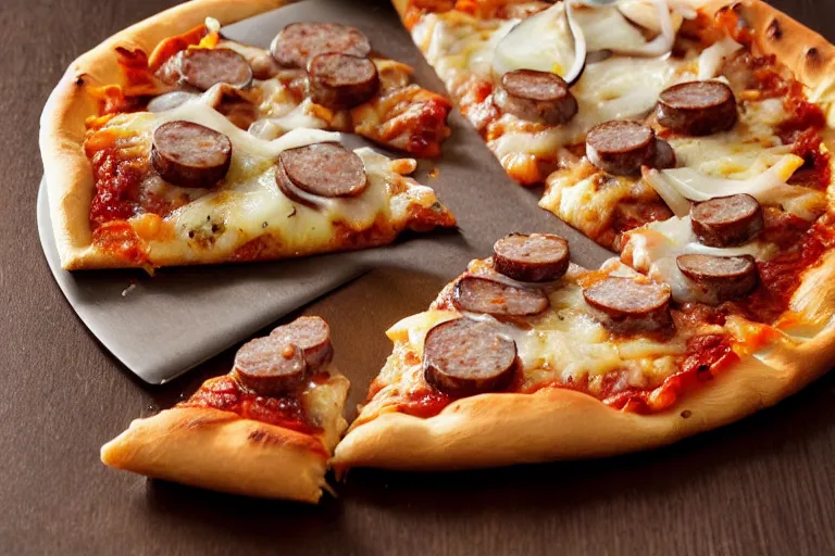 Image similar to sausage-onion-pizza