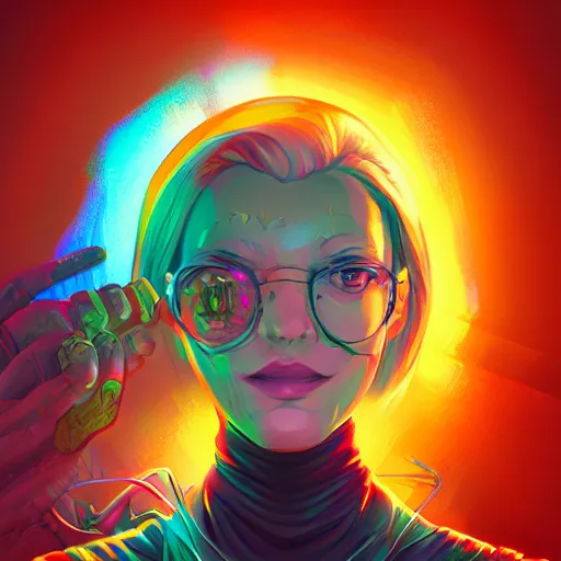 Image similar to skill magic geek inside matrix deepdream radiating a glowing aura stuff loot legends stylized digital illustration video game icon artstation lois van baarle, ilya kuvshinov, rossdraws,