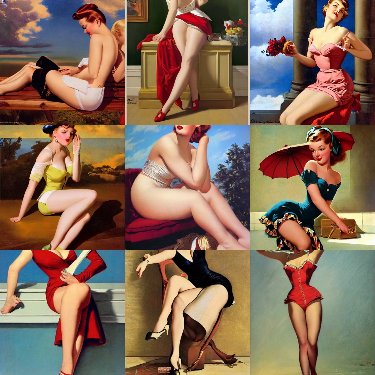 Prompt: by gil elvgren