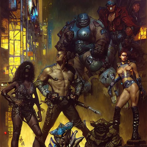 Prompt: rocksteady. shadowrun furaffiniy cyberpunk fantasy highly detailed painting by gaston bussiere craig mullins jc leyendecker gustav klimt artgerm greg rutkowski john berkey, bergey, craig mullins, ruan jia, raymond swanland, jeremy mann, tom lovell, alex malveda