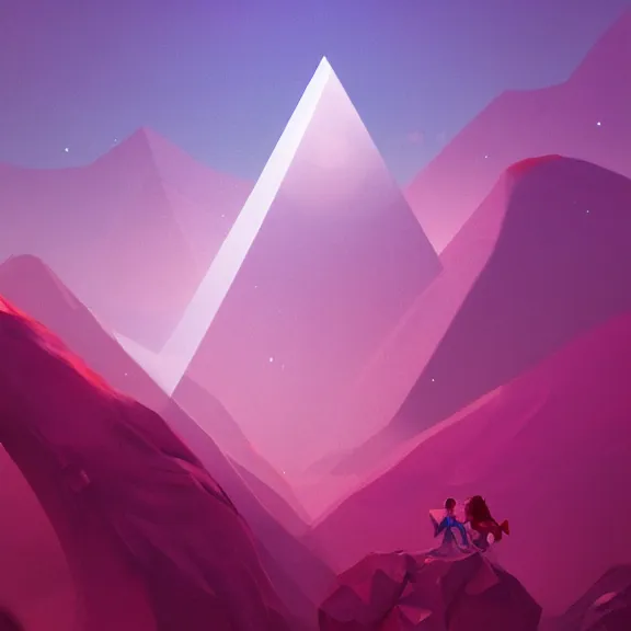 Image similar to pink triangle, by sylvain sarrailh, rossdraws, ambient light, ultra detailed, fantasy artwork, 8 k, volumetric lighting, trending on artstation, award winning, beautiful scenery, very very very very very very very beautiful.