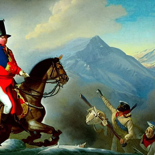 Prompt: Napoleon Crossing the Alps