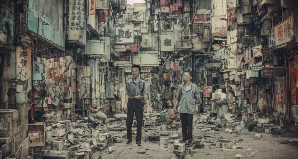 Image similar to kowloon city ghost, color photograph by greg girard.