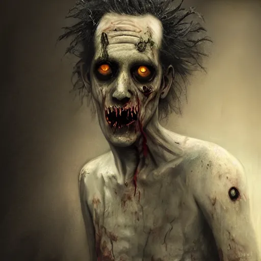 Image similar to young and slim robert smith as a zombie, 7 days to die zombie, fine art, award winning, intricate, elegant, sharp focus, cinematic lighting, highly detailed, digital painting, 8 k concept art, art by z. w. gu, art by brom, art by michael hussar, masterpiece, 8 k