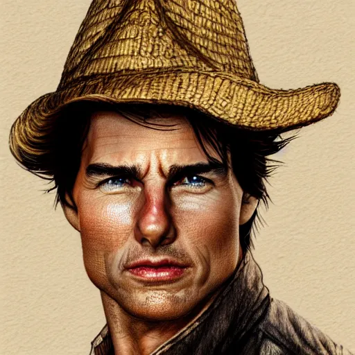 Prompt: Tom Cruise as a corn farmer, high resolution fantasy concept art, intricate details, soft lighting