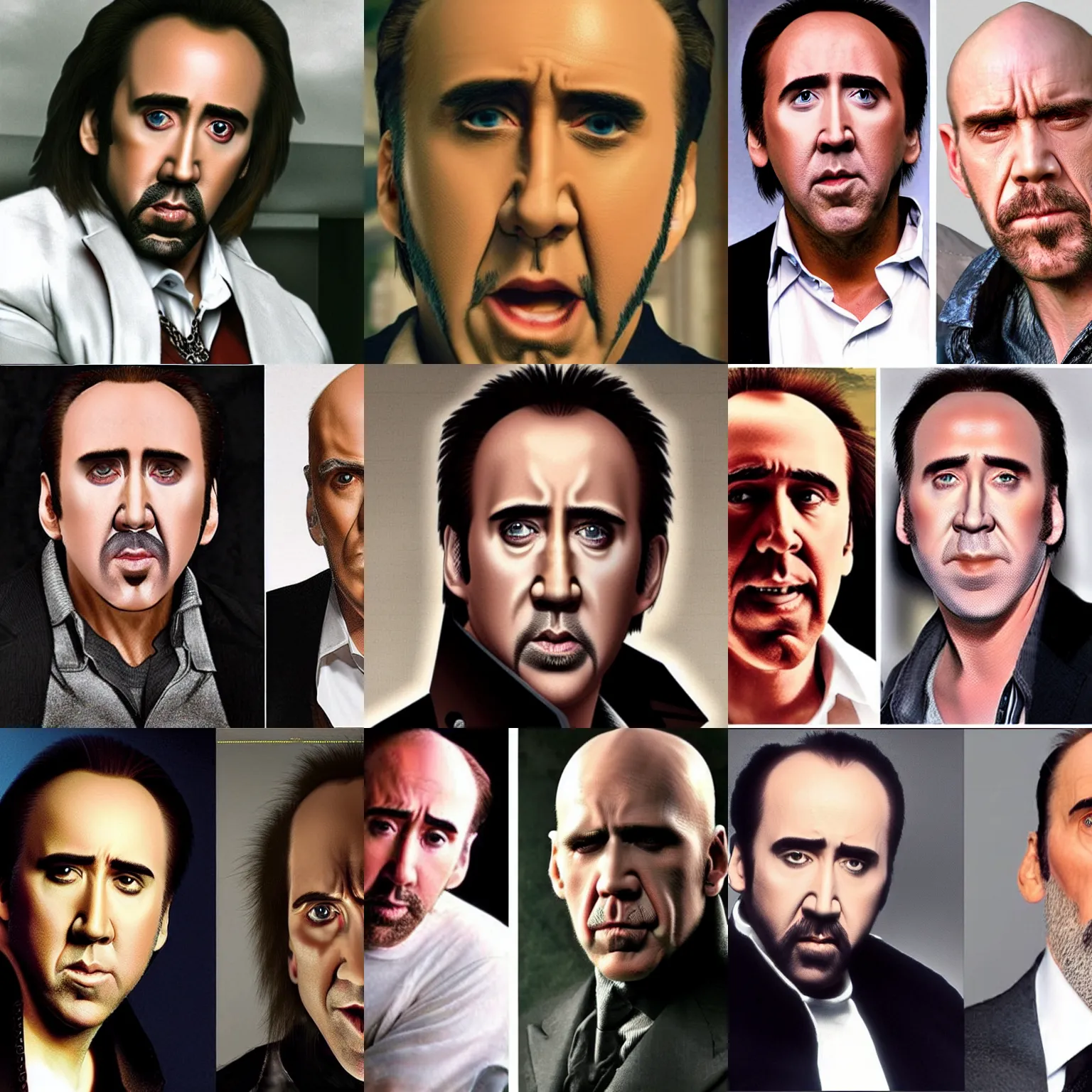 Prompt: nicolas cage fused with john malkovich