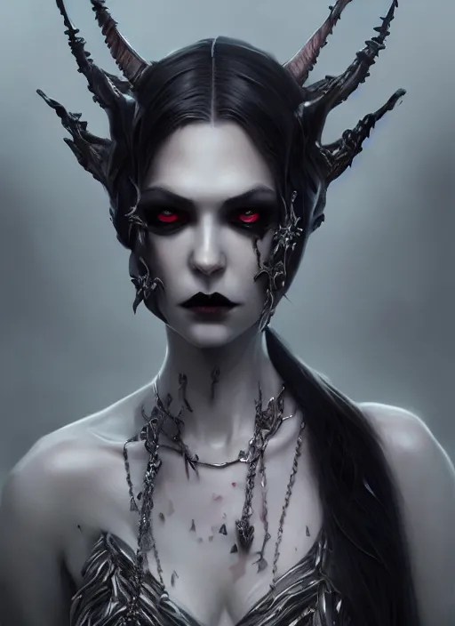 Image similar to hyper detailed ultra sharp majestic vampire princess, ominous gothic aesthetic, haunting, masterpiece, elegant, ornate, intricate, digital painting, concept art, smooth, sharp focus, illustration, art by melissa houpert and greg rutkowski, alexey egorov, felix englund, trending on artstation 8 k