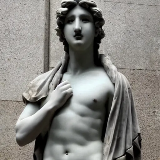 Prompt: “K-pop idol Changbin as a Greek marble statue”