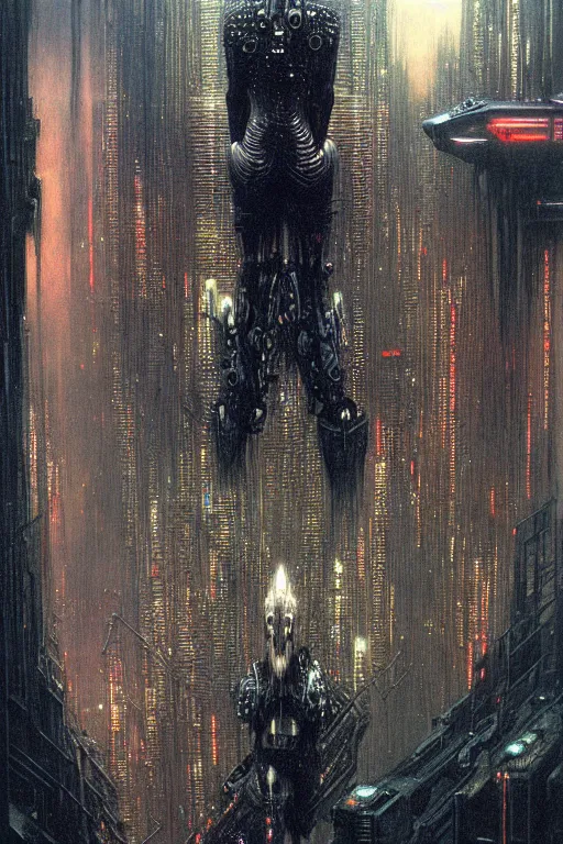 Image similar to cyberpunk future by luis royo and wayne barlowe, beksinski