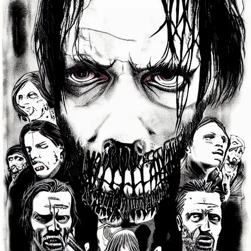 Image similar to the walking dead poster drawn by jeremy hann