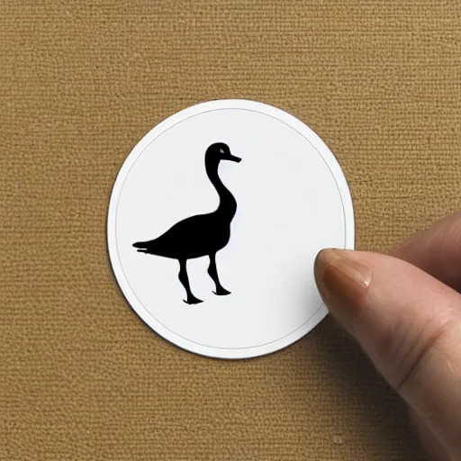 Prompt: cute dancing goose, sticker concept design