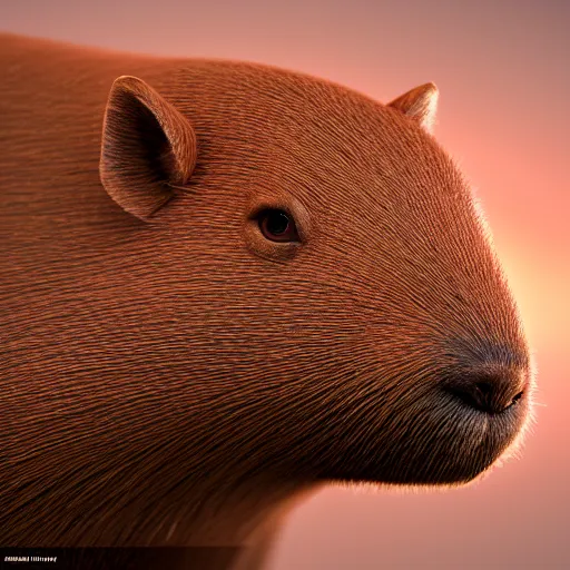 Prompt: a low - poly 3 d render of a capybara, high quality sharp focus, beautiful volumetric light. photograph by tooth wu, wlop, beeple, dan mumfor, octane render, artstation