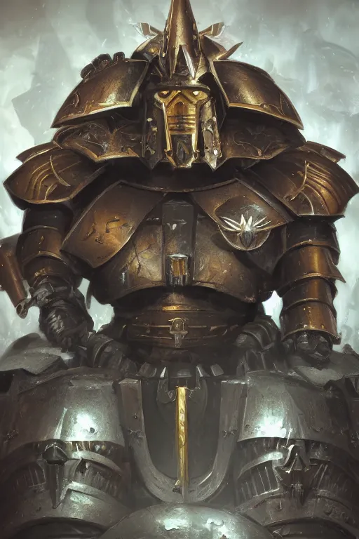 Image similar to armor portrait heros warhammer 4 0 k horus heresy fanart - the primarchs emperor by johannes helgeson animated with vfx concept artist & illustrator global illumination ray tracing hdr fanart arstation zbrush central hardmesh 8 k octane renderer comics stylized