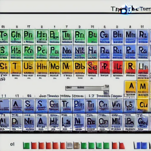 Image similar to The periodic table of elements with each block represented by its corresponding metal at room temperature