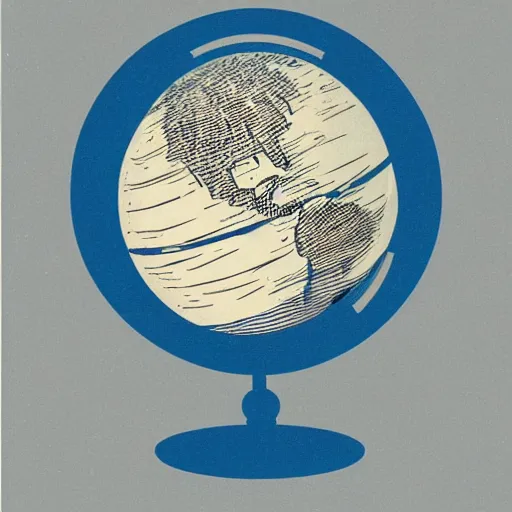 Prompt: a screenprint of a gloopy globe