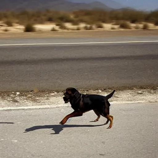 Image similar to a dog trying to cross the mexico border, photography, sad, depressing,