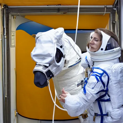 Prompt: horse in astronaut suit