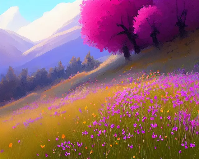 Prompt: wildflowers by sylvain sarrailh