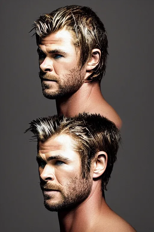 Image similar to 📷 chris hemsworth, chris hams worth, made of food, head portrait, dynamic lighting, 4 k