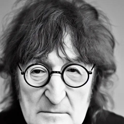 Prompt: john lennon singer at age 9 0 years old, color ( sony a 7 r iv, symmetric balance, polarizing filter, photolab, lightroom, 4 k, dolby vision, photography award ), vogue, perfect face