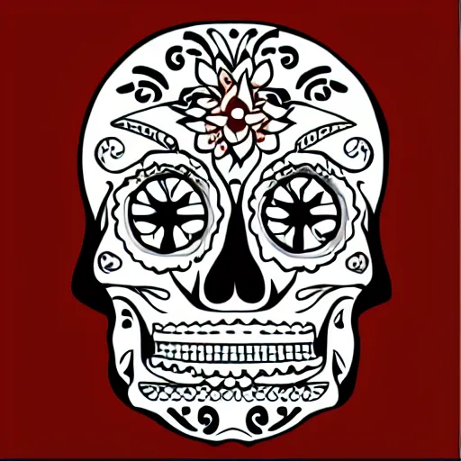 Image similar to a small vector tattoo design. tribal. sugar skull.