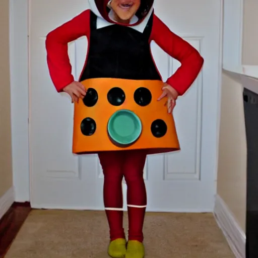 Image similar to i made this costume with stuff around the house