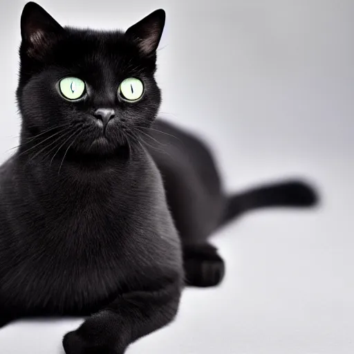 Prompt: a black kitty front view