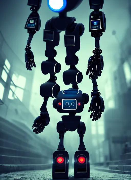 Image similar to disguised as a robot, deep depth field, masterpiece, cinematic composition, hyper - detailed, hd, hdr