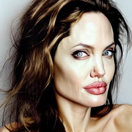 Image similar to angelina jolie portrait photo by martin schoeller